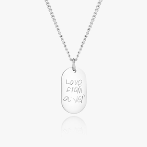 Mini Dog Tag Handwriting Necklace