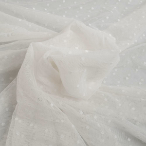 Tulle plumetis stretch - Écru