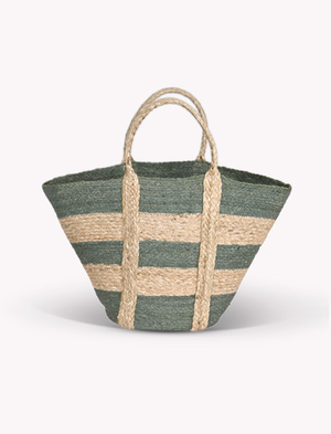 Foxcroft Market Bag - Jute, Rosemary Stripe