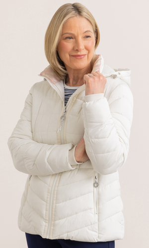 Anna Rose Hooded Puffer Jacket - Ivory