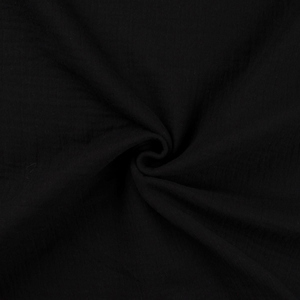 Tissu double gaze de coton - Noir