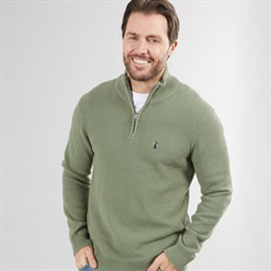 Saltwell Mens Ashgrove 1/4 Zip Jumper Sage Green