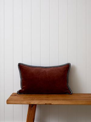 Maison Velvet Rectangle Ribbon Cushion Cover in Merlot