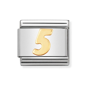 Classic Gold Number 5 Charm