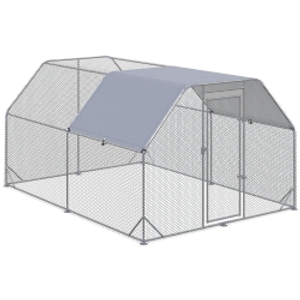 PawHut Chicken Run with Roof, Walk-In Chicken Coop for 10-12 Chickens, Hen House, Duck Pen, Outdoor 380 x 280 x 195cm