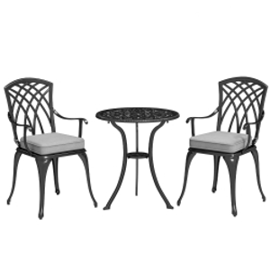 Outsunny Three-Piece Cast Aluminium Bistro Set - Black