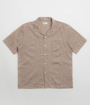 Universal Works Road Short Sleeve Shirt - Brown
