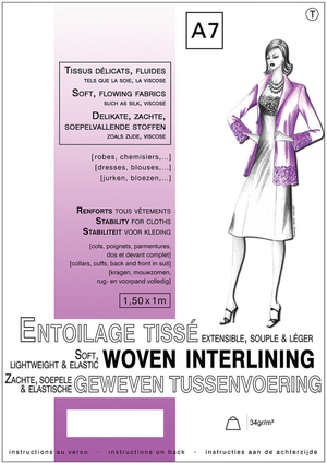 Entoilage tissé thermocollant extensible 1,0 x 1,5 m - Tissus délicats & Fluides