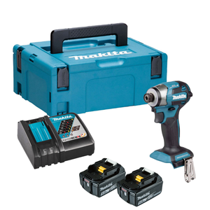 Makita DTD173RTJ 18V LXT Brushless Impact Driver - 2x 5Ah Batteries, Charger & Makpac 2 Case