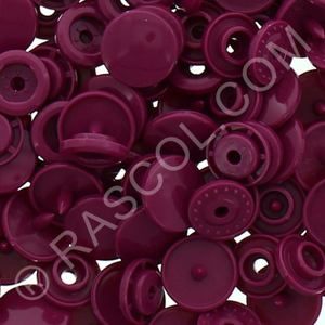 Sachet de 25 pressions résine KAM ronds - Lie de vin