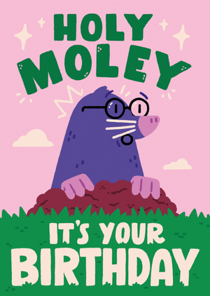 Holy Moley It's Your Birthday Illustrated Card
