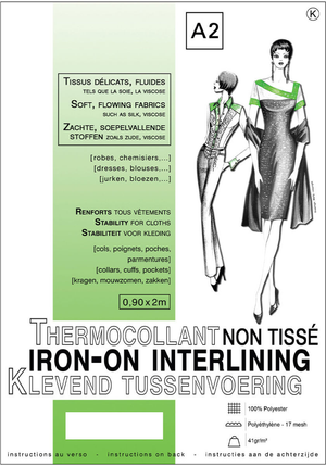 Entoilage non tissé thermocollant 0,9 x 2,0 m - Tissus délicats & Fluides