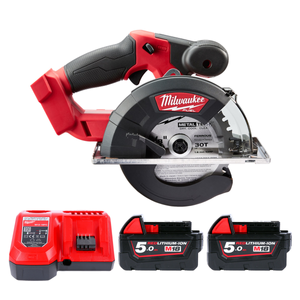 Milwaukee M18FMCS 18V Cordless FUEL 150mm Metal Circular Saw With 2 x 5.0Ah Batteries & Charger