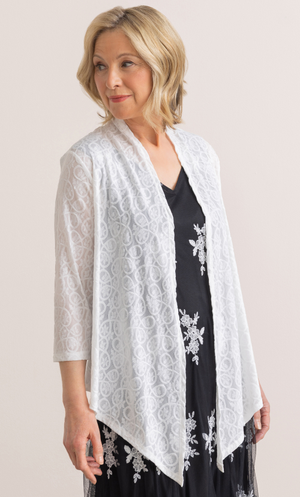 Anna Rose Patterned Waterfall Cover Up - Ivory