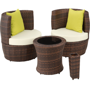 Set da giardino in rattan e alluminio Nizza 2+1+1