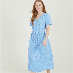 French Connection Womens Bernice Dress Blue Sea Star