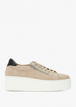 Tippy Taupe Suede Flatform Trainers