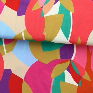 Tissu viscose fantaisie - Paradiz orange et rose