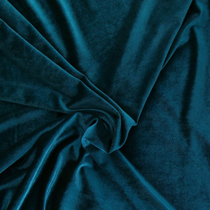 Tissu velours stretch - Bleu pétrole