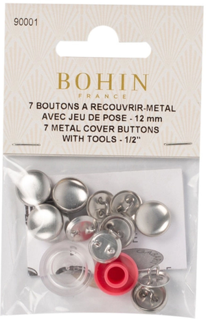 Boite de 6 boutons à recouvrir avec outil de pose Bohin - 15 mm