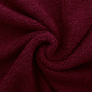 Tissu fourrure bouclette Teddy - Bordeaux