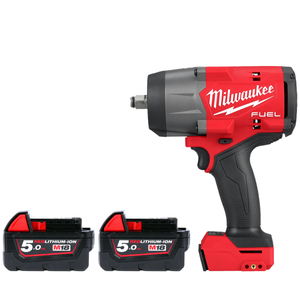 Milwaukee M18FHIW2F12 18V FUEL Cordless Brushless 1/2" High Torque Impact Wrench With 2 x 5.0Ah Batteries
