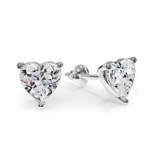 Heart Shaped Diamond Stud Earrings