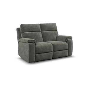 Selby 2 Seater Power Recliner Sofa with Power Headrest in Plush Charcoal Fabric
