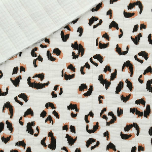 Tissu coton matelassé - Fauve écru