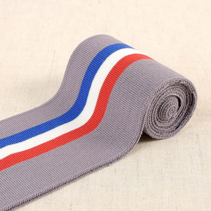 Bord-côte poignets et taille - Gris rayures tricolore
