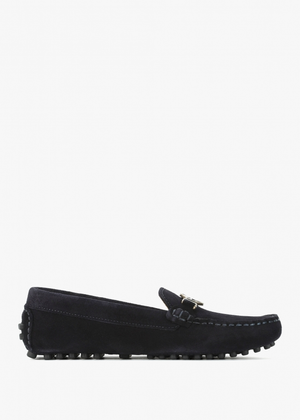 Laire Navy Suede Driving Loafers
