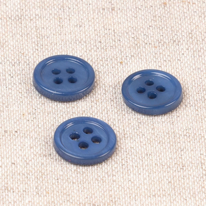 Bouton coquillage 4 trous 11 mm - Bleu marine