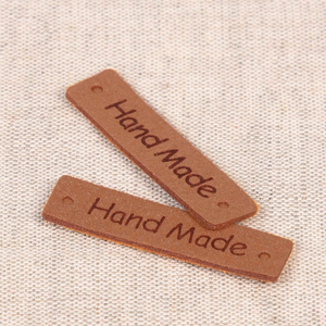 Lot de 6 étiquettes simili - Hand Made beige