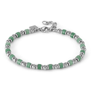 Instinct Steel Green Aventurine Sea Bracelet