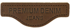 Étiquette à coudre cuir premium denim - Marron foncé