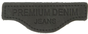 Étiquette à coudre cuir premium denim - Noir