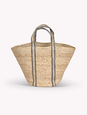 Foxcroft Market Bag - Jute, Cove Blue