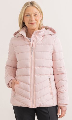 Anna Rose Hooded Puffer Jacket - Pink