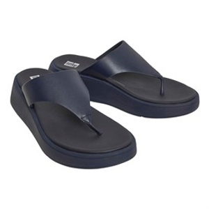 FitFlop Womens F-Mode Leather Flatform Toe Post Sandals Midnight Navy