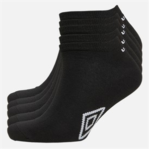 Umbro Mens Five Pack Trainer Liner Socks Black