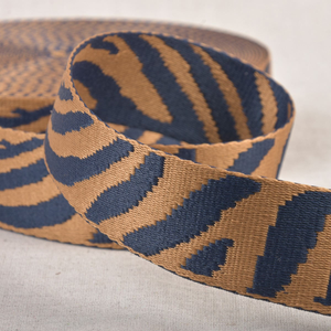 Sangle animaux - Zèbre beige foncé et bleu marine