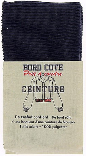 Bas de blouson bord côte - Bleu marine