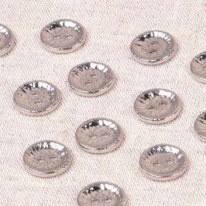 Bouton métal fantaisie 11 mm - Argent