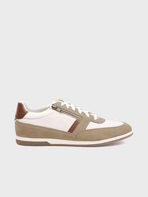 White Geox Renan Lace & Zip Trainers