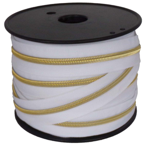 Fermeture nylon 5 mm lurex - Blanc et or