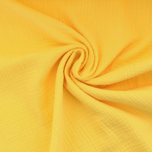 Tissu double gaze de coton - Jaune
