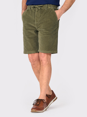 Lovat Green Corduroy Drawstring Shorts