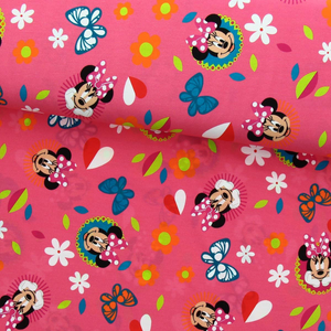 Tissu jersey Minnie - Papillon et coeur