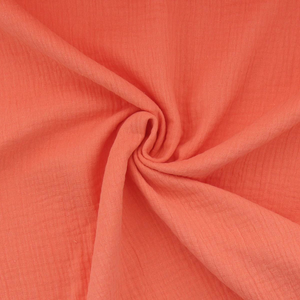 Tissu double gaze de coton - Papaye