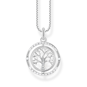 Silver Tree of Love Spinning Necklace